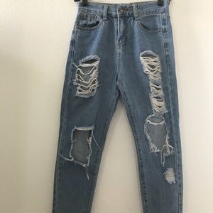 Light blue denim jeans